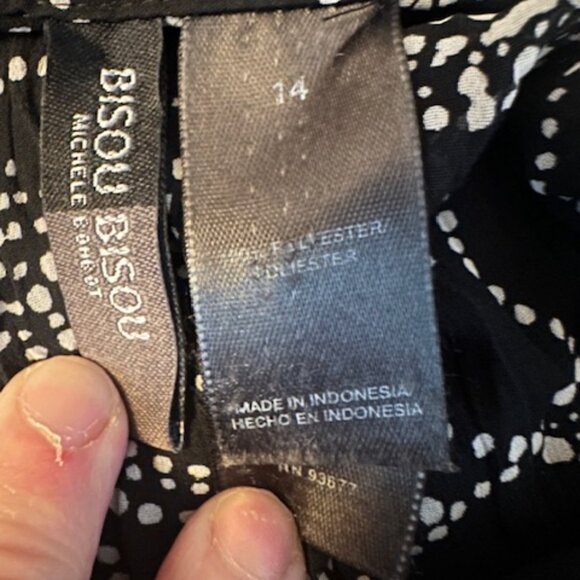 Bisou Bisou Black/White Sheer Top  8631 - Picture 9 of 9